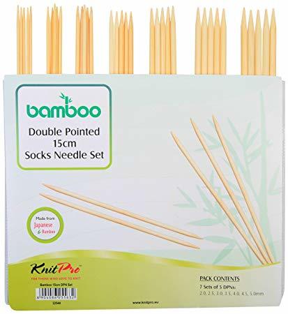 Набор чулочных бамбуковых спиц длиной 15 см KnitPro Bamboo. арт. 22544